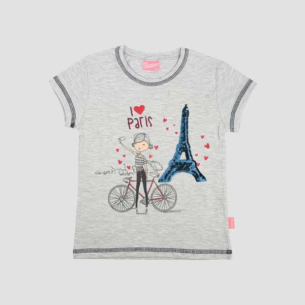 بلوز تک ملانژ دخترانه پولکی ایفل بانی نو