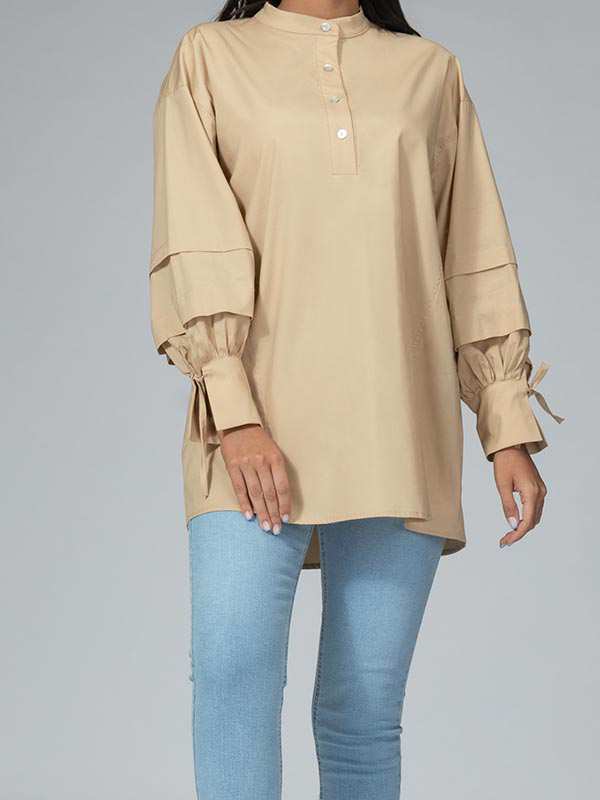 تونیک زنانه پوپلین آستین پیلی کژوال بهدیس برنس Bornos