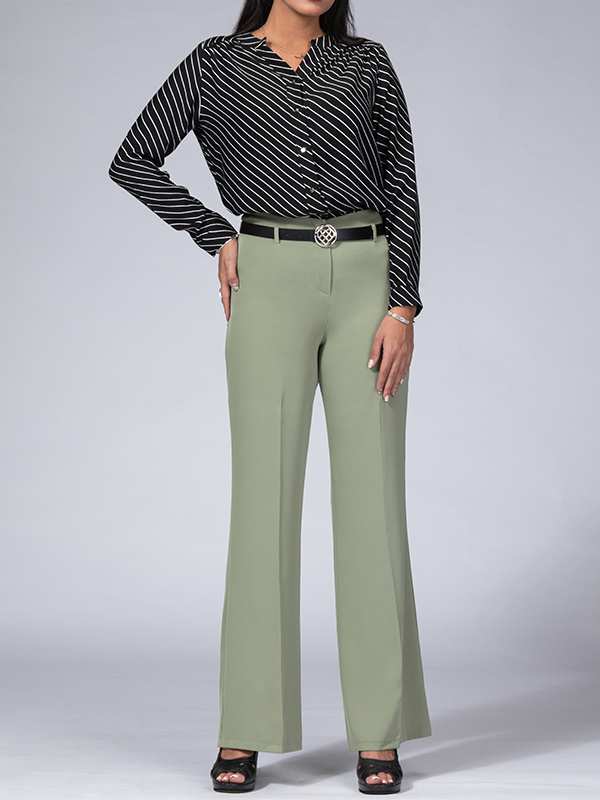 شلوار زنانه پارچه ای کرپ کنزو از بالا گشاد پرستا برنس