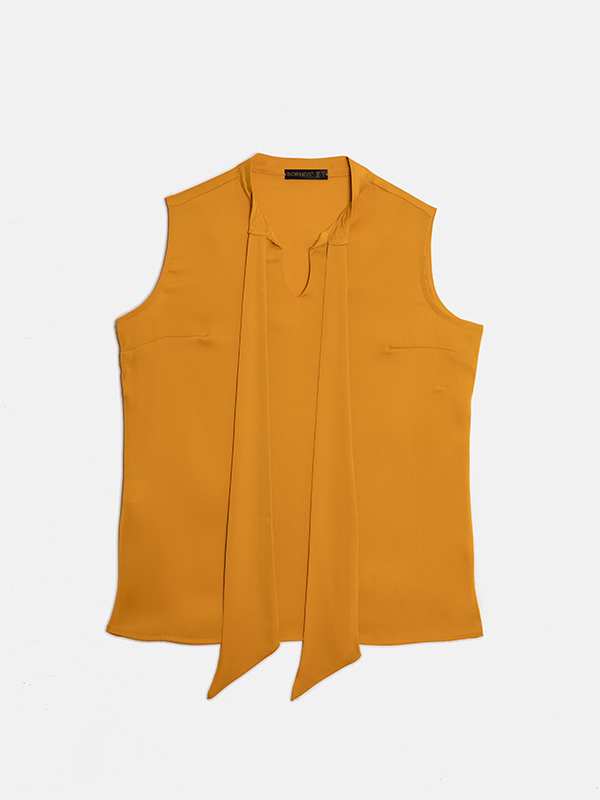 تاپ زنانه یقه کراواتی مدل غنچه برنس Bornos