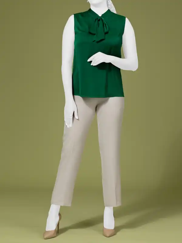 تاپ زنانه یقه کراواتی مدل غنچه برنس Bornos