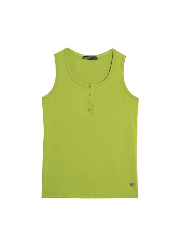 تاپ زنانه تریکو یقه گرد دکمه دار ساده کژوال دلارام برنس Bornos