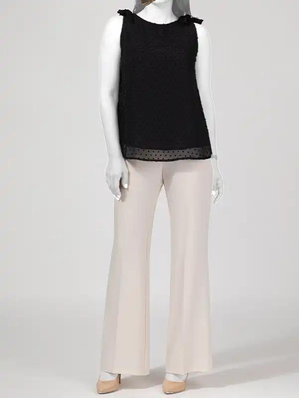 تاپ مجلسی زنانه حریر ژاکارد آستردار یقه قایقی 60100 برنس