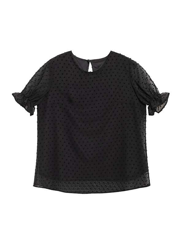 بلوز زنانه حریر آستر دار یقه گرد آستین چین دار 40101 برنس