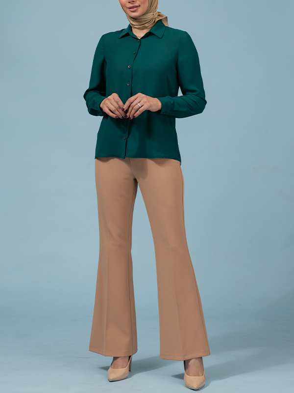 شومیز زنانه بیسیک آستین بلند 30104 برنس