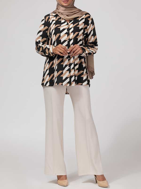 تونیک زنانه کرپ 50105 برنس