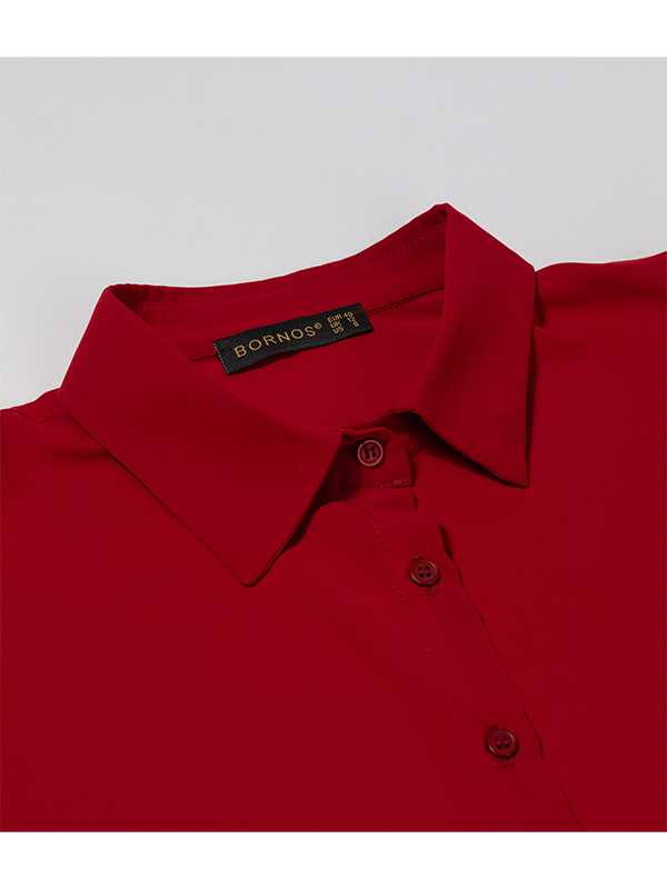 تاپ زنانه مجلسی کرپ یقه گرد 60101 برنس Bornos