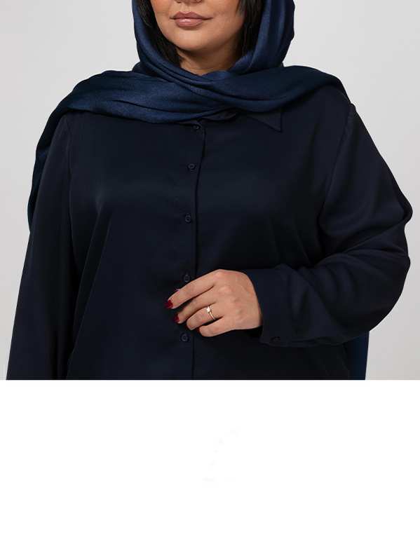 شومیز زنانه سایز بزرگ کرپ آستین بلند 30106 برنس - تصویر 7