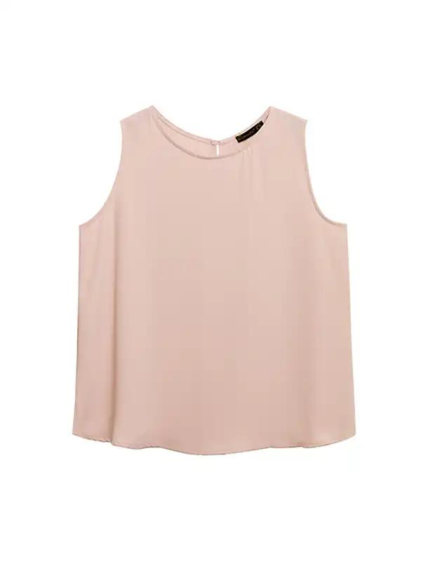 تاپ زنانه سایز بزرگ کرپ آستین حلقه ای 60104 برنس