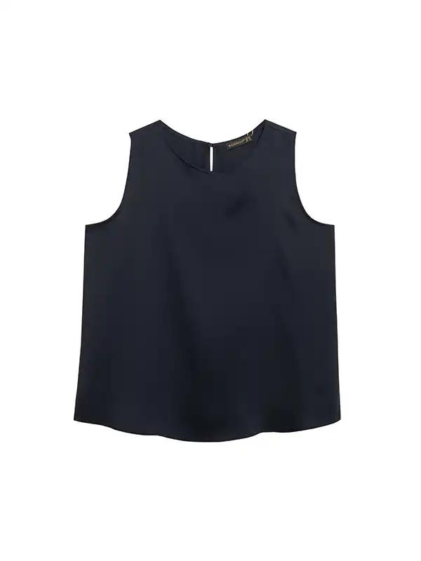 تاپ زنانه سایز بزرگ کرپ آستین حلقه ای 60104 برنس