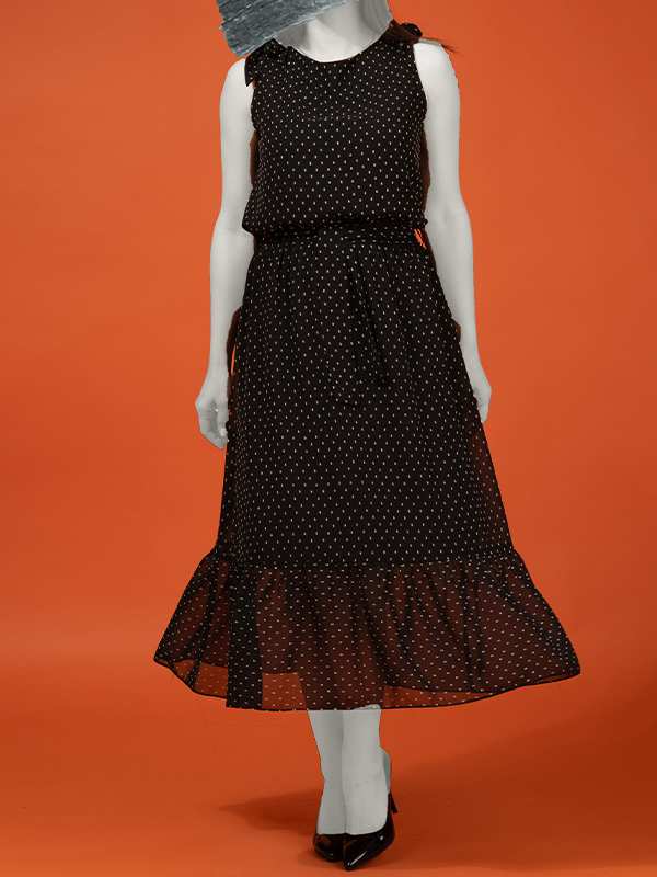 دامن زنانه کمر کش کمربند دار حریر چین دار 20100 برنس Bornos