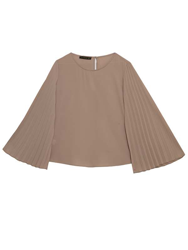 بلوز زنانه کرپ حریر آستین کلوش پلیسه 40103 برنس Bornos