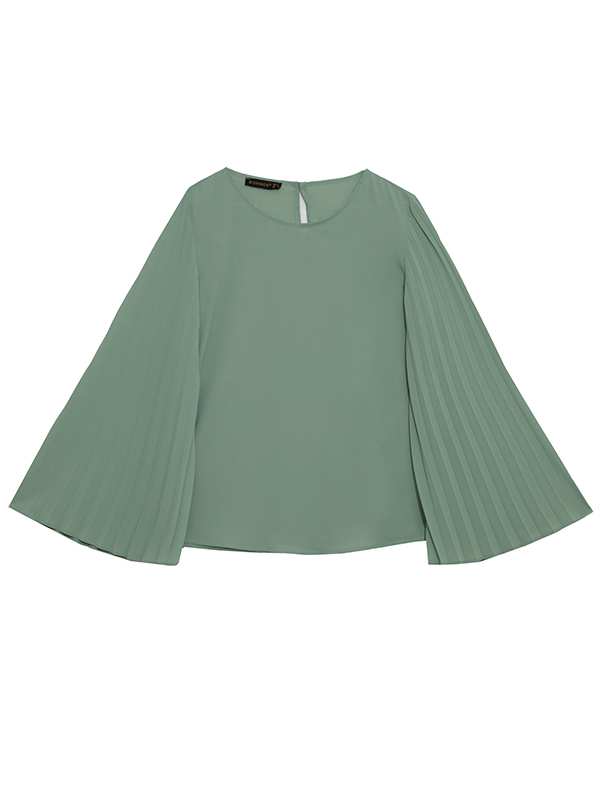 بلوز زنانه کرپ حریر آستین کلوش پلیسه 40103 برنس Bornos