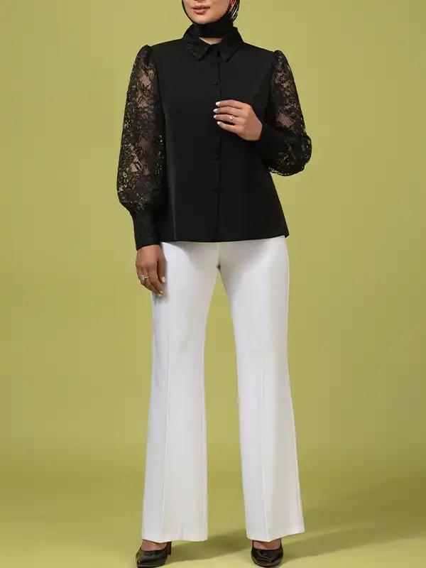 شومیز آستین گیپور مجلسی زنانه مریم برنس Bornos