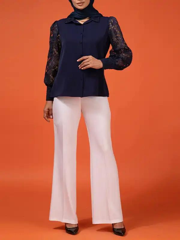 شومیز آستین گیپور مجلسی زنانه مریم برنس Bornos