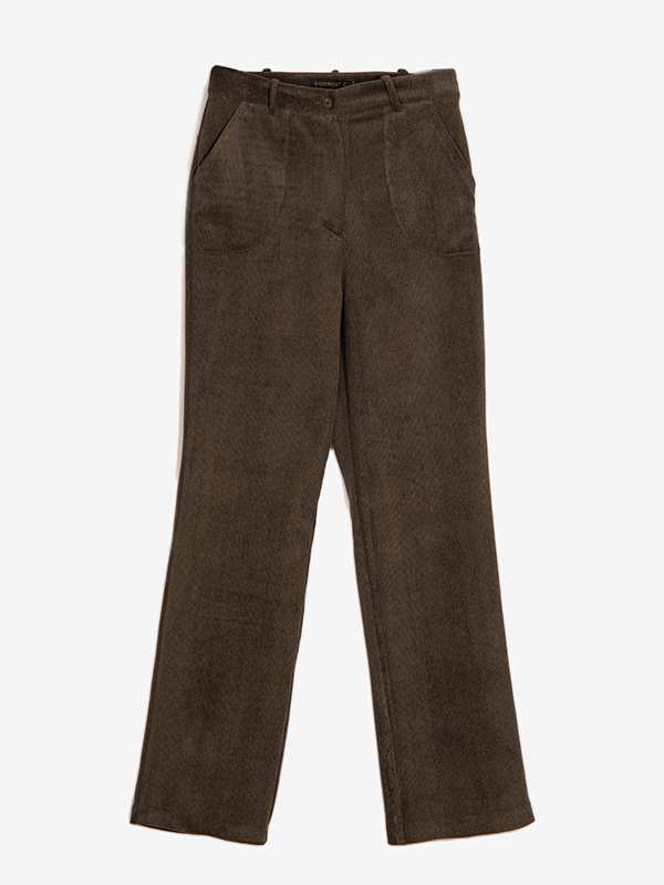 شلوار زنانه مخمل راسته جیب دار 10112 برنس Bornos