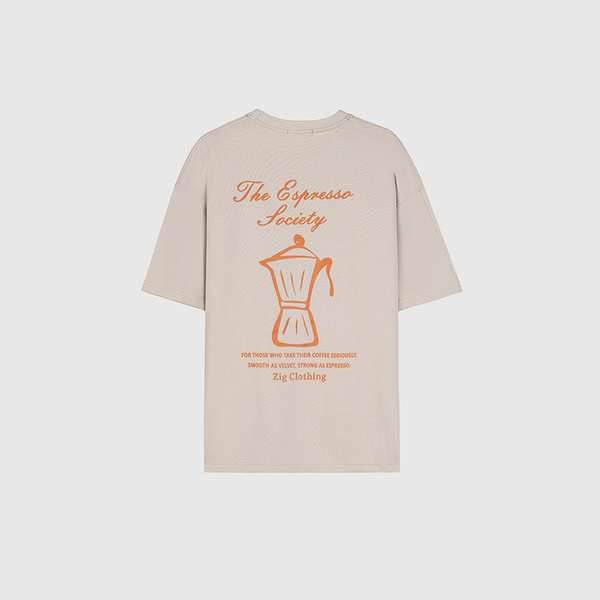 تیشرت مردانه کرم خاکی زیگ zig مدل Espresso Society کد 439 - تصویر 3