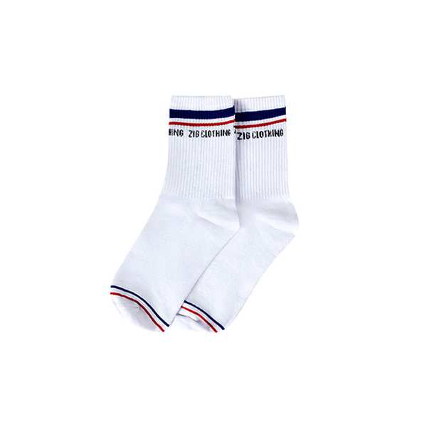 جوراب مردانه سفید زیگ zig مدل double line کد258