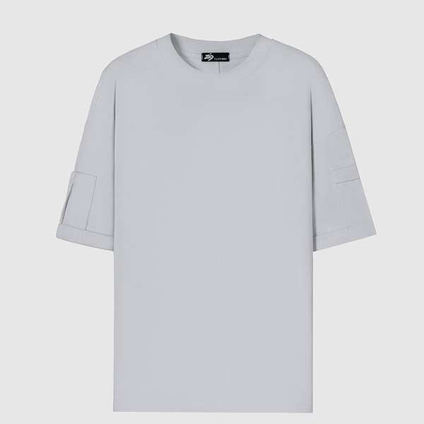 تی شرت مردانه طوسی روشن زیگ zig مدل Sleeve Pocket کد297