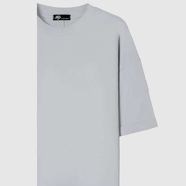 تی شرت مردانه طوسی روشن زیگ zig مدل Sleeve Pocket کد297 - تصویر 3