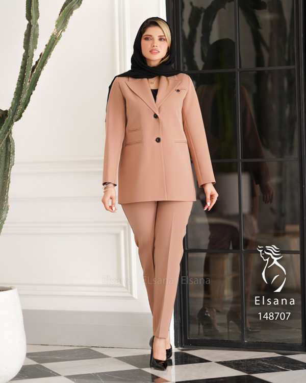 ست لباس زنانه ست کت و شلوار زنانه مدل تمنا السانا Elsana کد 1487 - تصویر 2