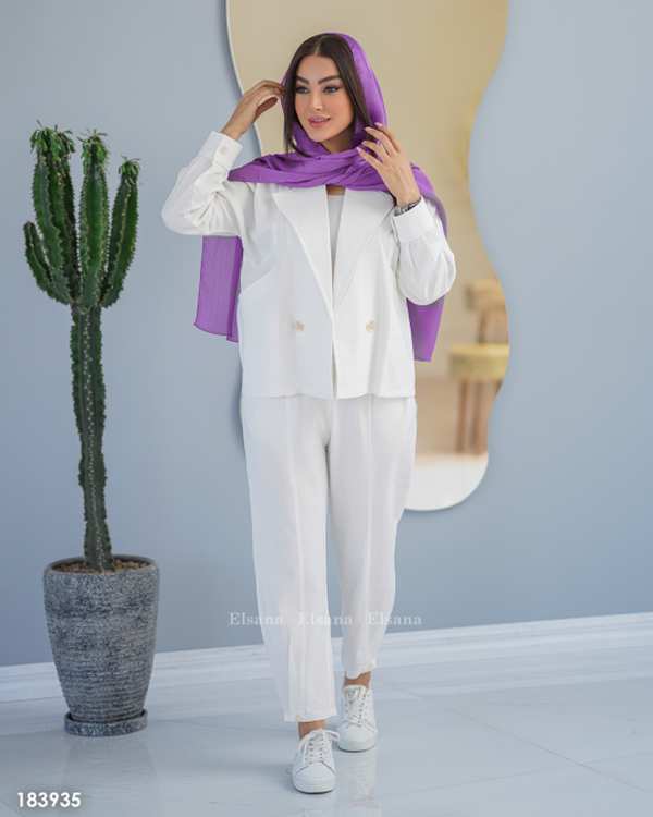 ست مانتو و شلوار زنانه مدل رابعه السانا Elsana کد 1839