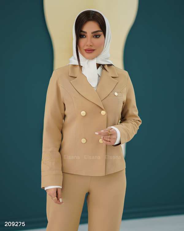 ست کت کراپ و شلوار زنانه مدل گلاویژ السانا Elsana کد 2092