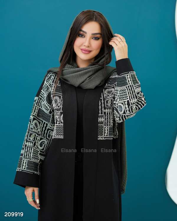 مانتو مجلسی بلند زنانه مدل توشار السانا Elsana کد 2099 - تصویر 3