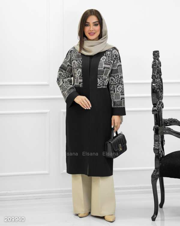 مانتو مجلسی بلند زنانه مدل توشار السانا Elsana کد 2099