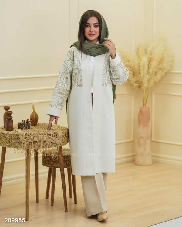مانتو مجلسی بلند زنانه مدل توشار السانا Elsana کد 2099 - تصویر 3