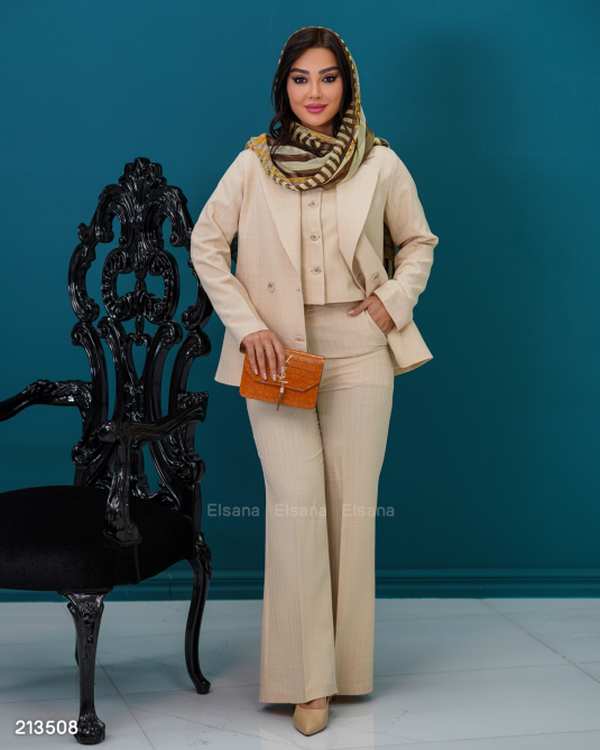 ست کت و شلوار و جلیقه زنانه مدل رامان السانا Elsana کد 2135