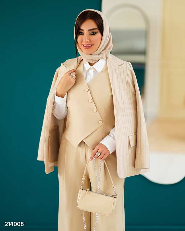 ست کت و شلوار و جلیقه زنانه مدل بابونه السانا Elsana کد 2140
