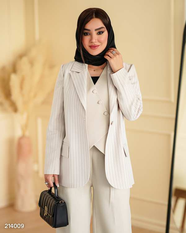 ست کت و شلوار و جلیقه زنانه مدل بابونه السانا Elsana کد 2140