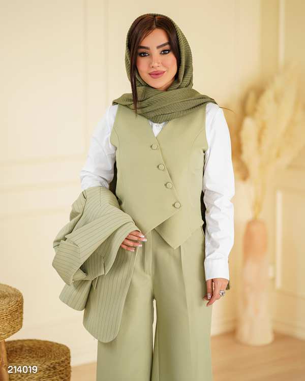 ست کت و شلوار و جلیقه زنانه مدل بابونه السانا Elsana کد 2140