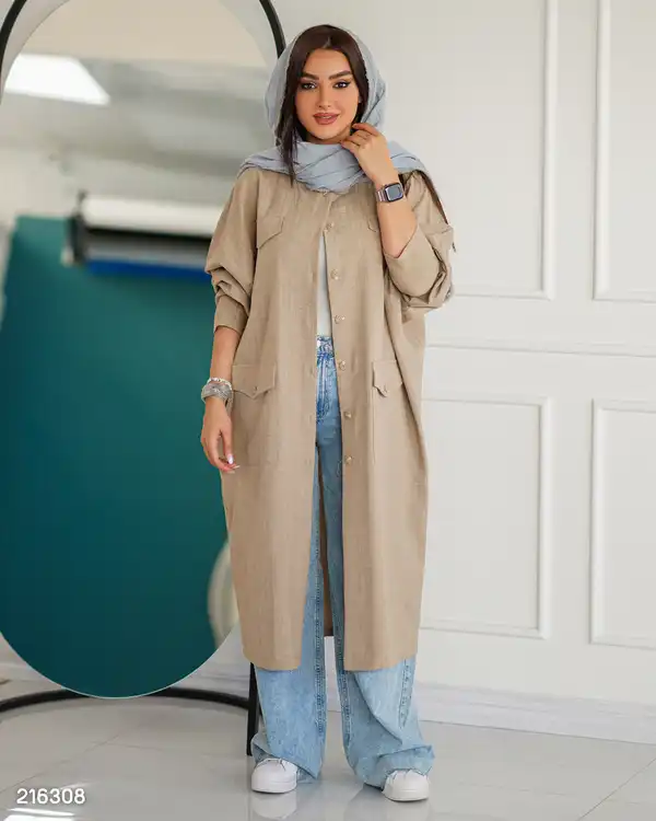 مانتو بلند زنانه مدل مهرنوش السانا Elsana کد 2163