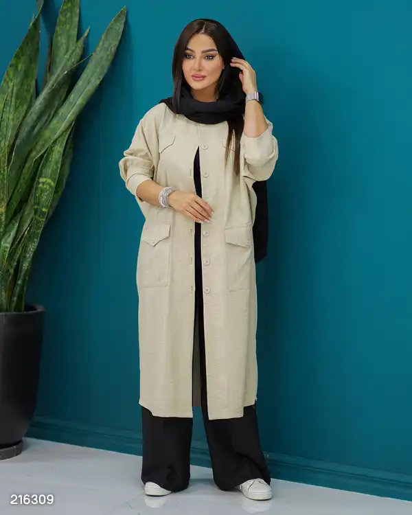 مانتو بلند زنانه مدل مهرنوش السانا Elsana کد 2163