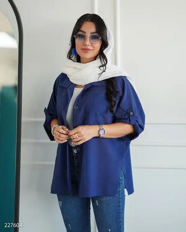 شومیز زنانه سرمه ای مدل آرمیتاالسانا Elsana کد2276