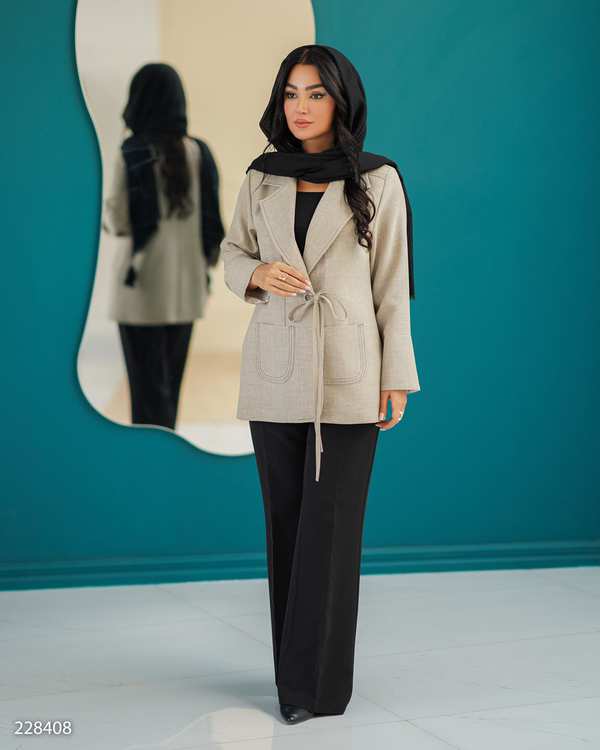 مانتو زنانه کرم مدل فانیدالسانا Elsana کد2284