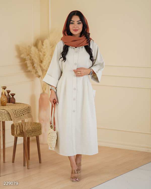 مانتو بلند زنانه استخوانی مدل باتیس السانا Elsana کد 2290