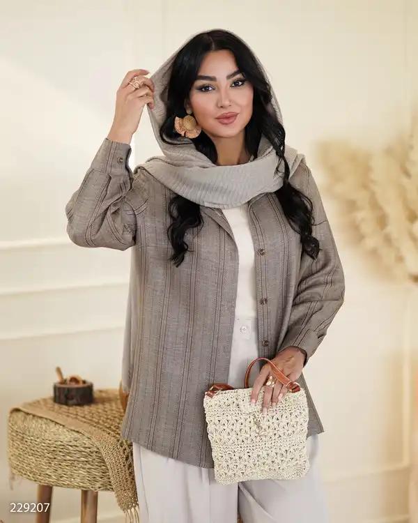 شومیز زنانه شکلاتی مدل هوپادالسانا Elsana کد2292