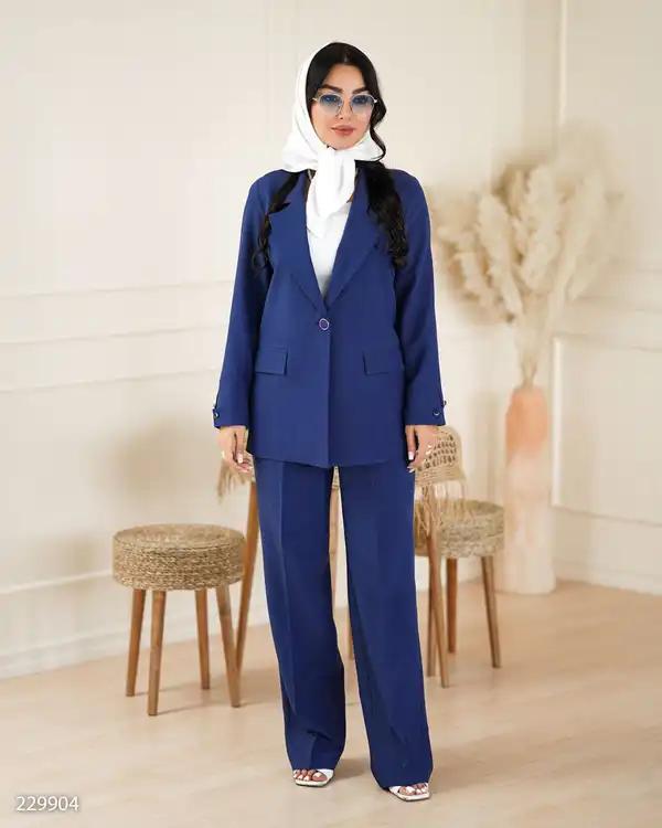 ست کت و شلوار زنانه سرمه ای مدل ژامانالسانا Elsana کد2299