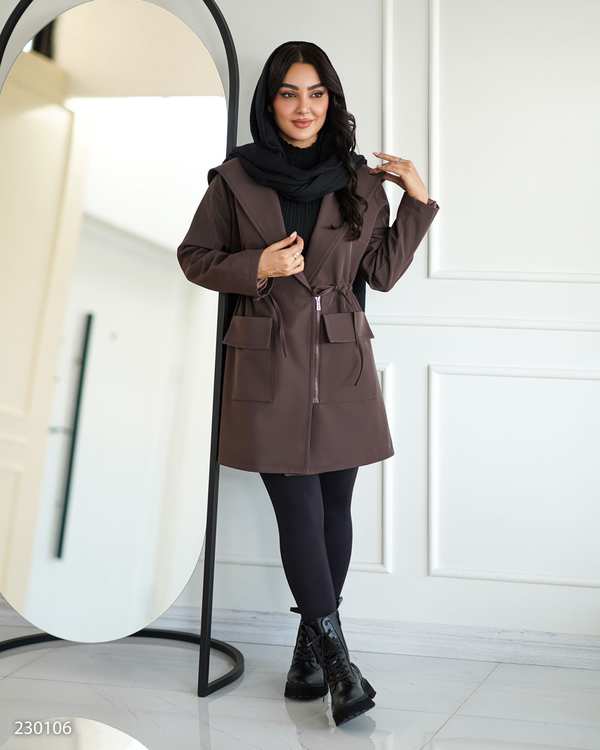 بارانی زنانه قهوه ای مدل هیوانالسانا Elsana کد2301