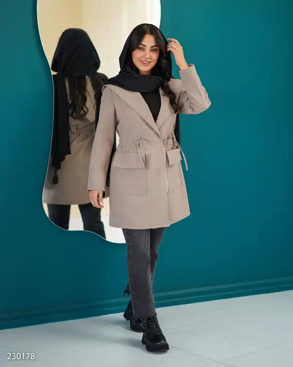 بارانی زنانه خاکی مدل هیوانالسانا Elsana کد2301