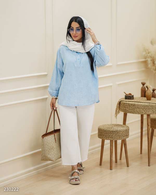 بلوز زنانه آبی مدل شهدیسالسانا Elsana کد2302