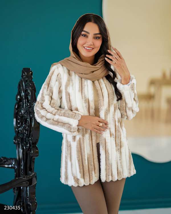 پالتو زنانه سفید مدل برفیالسانا Elsana کد2304