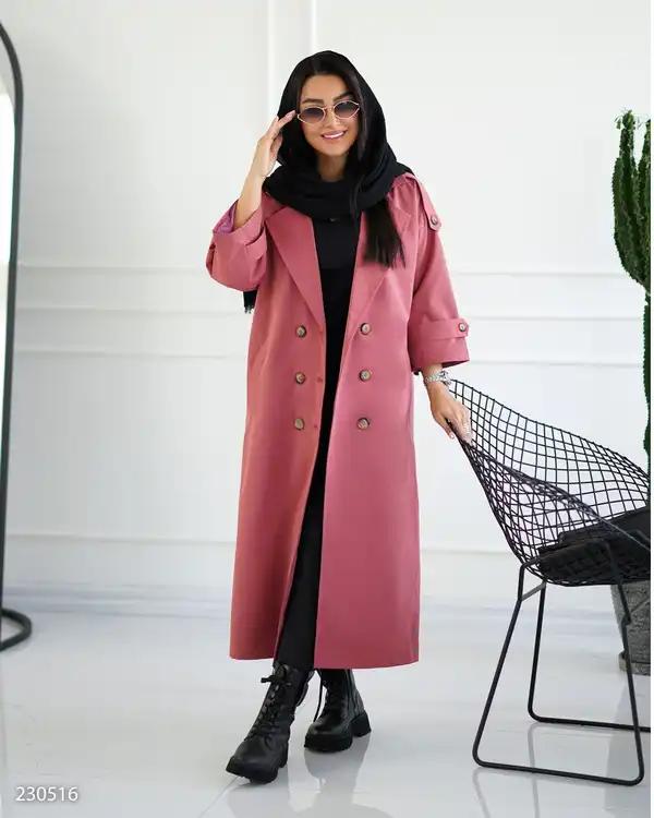 بارانی بلند زنانه کالباسی مدل راوشالسانا Elsana کد2305