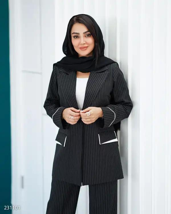 ست کت و شلوار زنانه مشکی مدل ژانیاالسانا Elsana کد2311