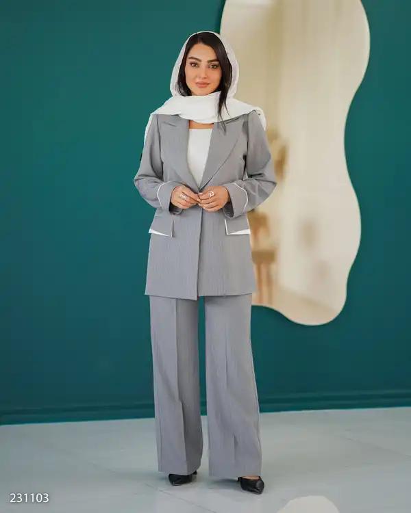 ست کت و شلوار زنانه طوسی مدل ژانیاالسانا Elsana کد2311