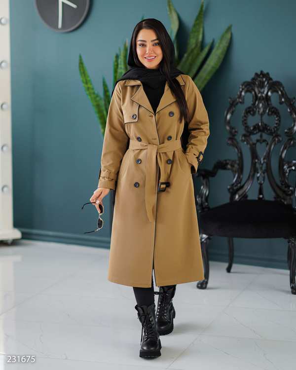 بارانی بلند زنانه موکایی مدل سایداالسانا Elsana کد2316