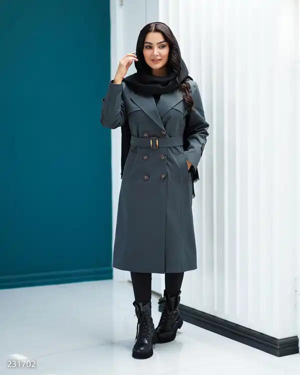 بارانی بلند زنانه نوک مدادی مدل تابندهالسانا Elsana کد2317